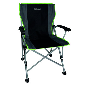 MIDLAND Chaise Easylife pieds larges réglables Pliable Gris/vert
