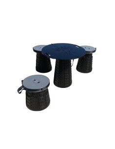 PACK MINI MAX 4 tabourets + 1 plateau pour camping-car, van, fourgon 2