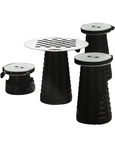 PACK MINI MAX 4 tabourets + 1 plateau pour camping-car, van, fourgon