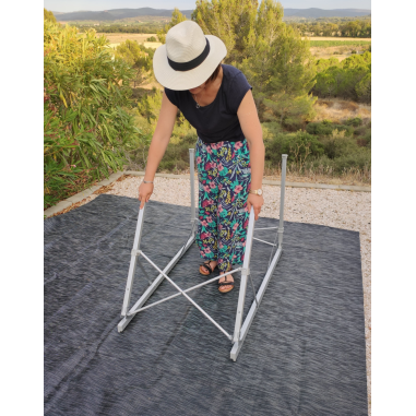 SOPLAIR Table Flex Aluminium 6 personnes pliage rapide et compact Gris