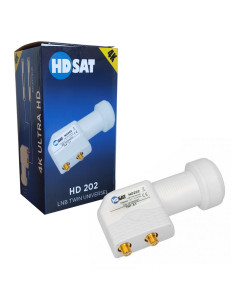 MODELE RECONDITIONNE - HDSAT HD202 LNB Twin Full HD 4K Tête Parabole 2 sorties 0,1dB