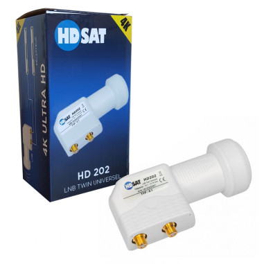 MODELE RECONDITIONNE - HDSAT HD202 LNB Twin Full HD 4K Tête Parabole 2 sorties 0,1dB