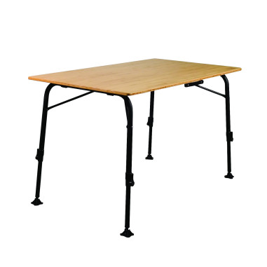 SOPLAIR Table Agora Plateau Bambou 2 Personnes Pieds Réglables Camping Car