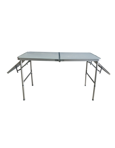 MIDLAND Table Pliante avec Rallonges Pieds Réglables 4 Couverts Camping Car