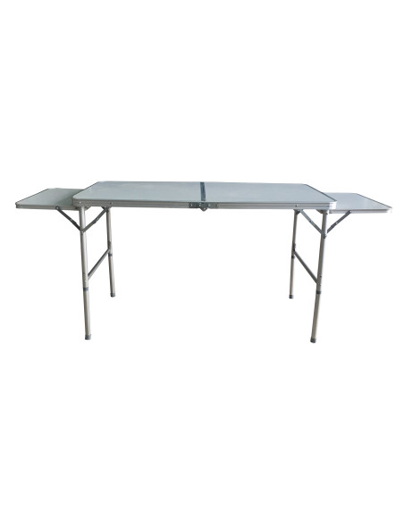 MIDLAND Table Pliante avec Rallonges Pieds Réglables 4 Couverts Camping Car