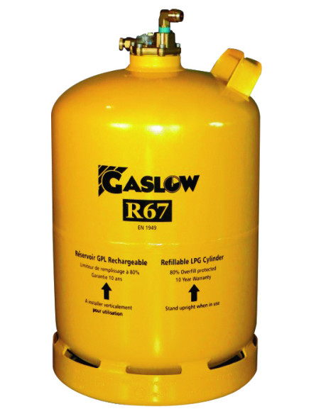 GASLOW Bouteille GPL Rechargeable 11kg/21LR67 Caravane Camping-car