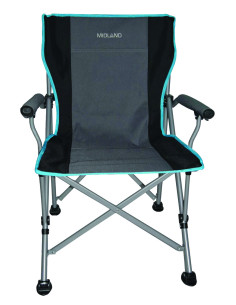 MIDLAND Chaise Easylife Polyester Accoudoirs Gris/bleu Camping