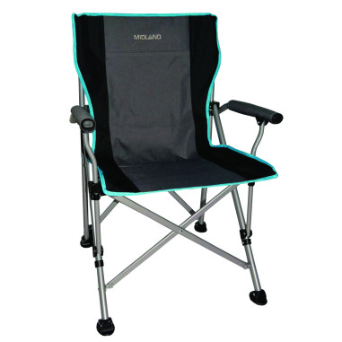 MIDLAND Chaise Easylife Polyester Accoudoirs Gris/bleu Camping