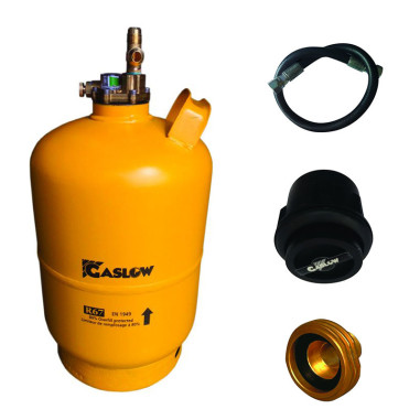 Pack GASLOW Bouteille GPL Rechargeable 6Kg/11.5L + Lyre 60cm + Boîte de Transfert Noire + Adaptateur Recharge Europe Camping-car