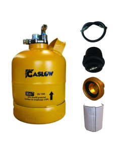 PACK GASLOW Bouteille GPL Rechargeable 2.7kg + Lyre + Boîte Transfert Noir + Adaptateur Europe + Couverture Isolante