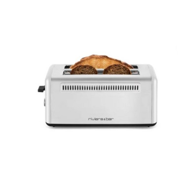 RIVIERA & BAR Grille-pain 2 Fentes Extra-longues Fonction Stop Inox Satiné