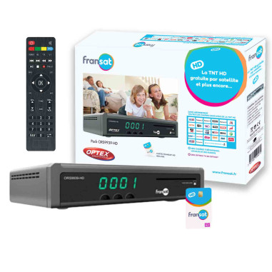 OPTEX ORS9939HD Récepteur / Décodeur TV Satellite HD enregistreur USB + Carte Fransat PC7 (Satellite Eutelsat)