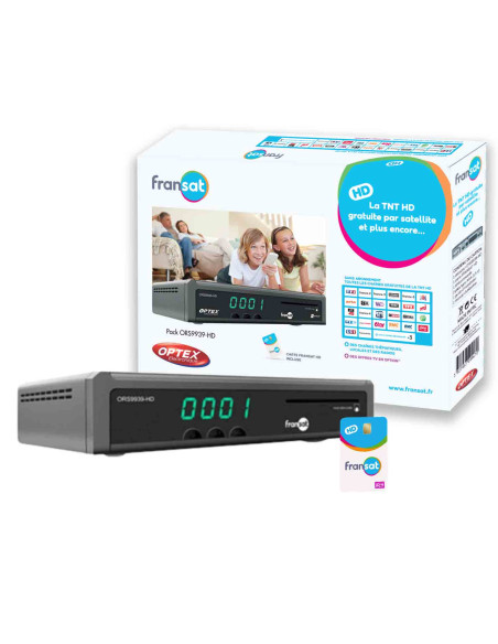 OPTEX ORS9939HD Récepteur / Décodeur TV Satellite HD enregistreur USB + Carte Fransat PC7 (Satellite Eutelsat)
