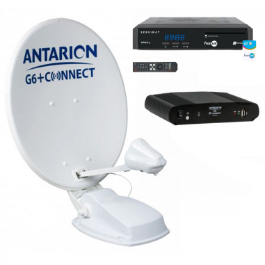 PACK ANTARION Parabole Satellite Automatique 72cm + Positionneur + SERVIMAT SIRIUS 3 Récepteur TV Satellite HD + Carte PC7