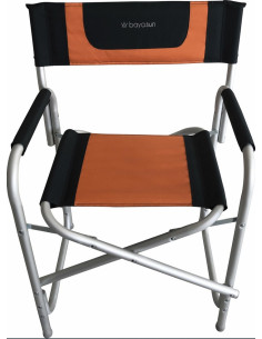 BAYASUN Fauteuil Director Noir / Orange 50 x 16 x 85 cm