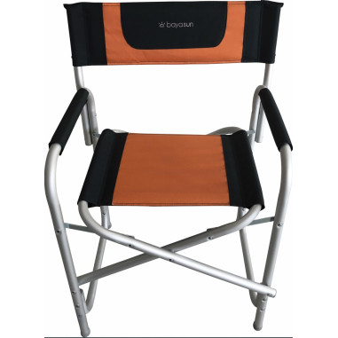 Pack 2 x BAYASUN Fauteuil Director Noir / Orange 50 x 16 x 85 cm
