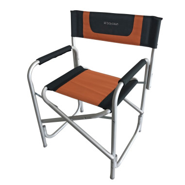 Pack 2 x BAYASUN Fauteuil Director Noir / Orange 50 x 16 x 85 cm