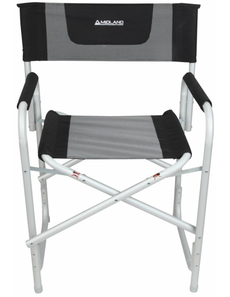 MIDLAND Fauteuil Director Noir / Chiné 50 x 16 x 85 cm