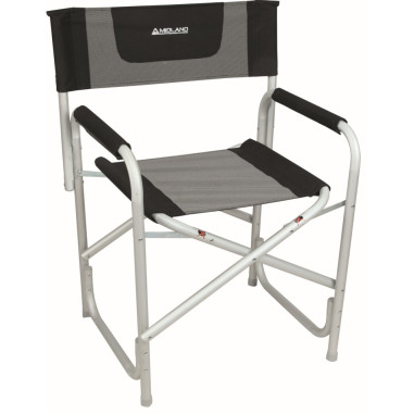 Pack 2 x MIDLAND Fauteuil Director Noir / Chiné 50 x 16 x 85 cm