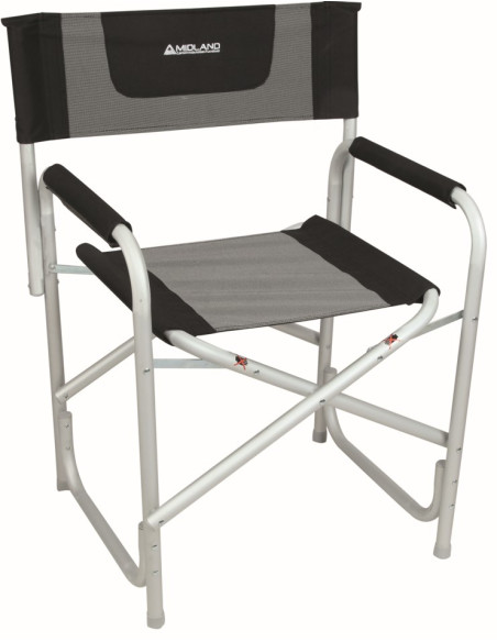 Pack 2 x MIDLAND Fauteuil Director Noir / Chiné 50 x 16 x 85 cm