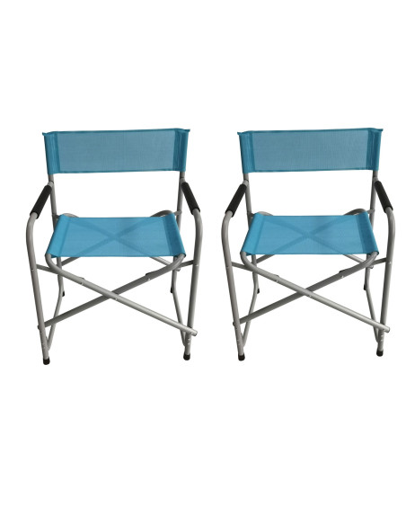 Pack 2 x Fauteuil Director En Acier 10,5 x 48 x 79 cm