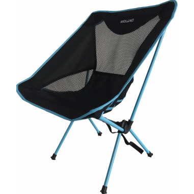 MIDLAND Chaise Moonlight Pliante Ultra Légère Et Compacte Camping Noir/Bleu + Sac De Transport