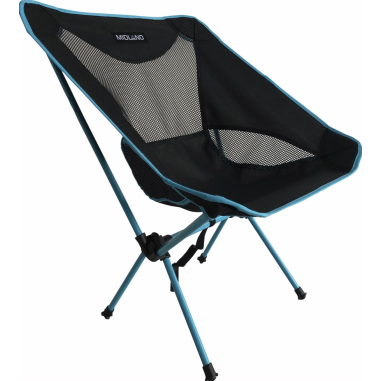 MIDLAND Chaise Moonlight Pliante Ultra Légère Et Compacte Camping Noir/Bleu + Sac De Transport