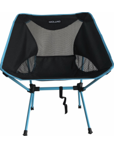 MIDLAND Chaise Moonlight Pliante Ultra Légère Et Compacte Camping Noir/Bleu + Sac De Transport