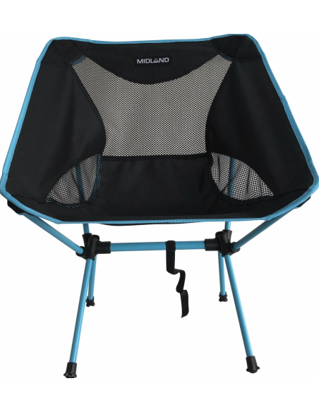 MIDLAND Chaise Moonlight Pliante Ultra Légère Et Compacte Camping Noir/Bleu + Sac De Transport