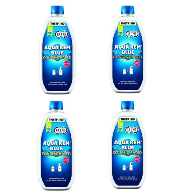 Pack 4 THETFORT Aqua-Kem Concentré Bleu Pour Toilette Portable Camping