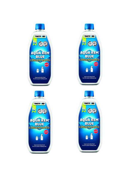 Pack 4 THETFORT Aqua-Kem Concentré Bleu Pour Toilette Portable Camping