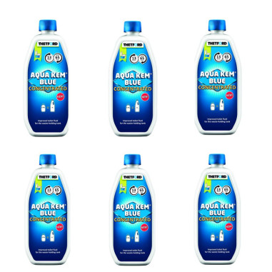 Pack 6 THETFORT Aqua-Kem Concentré Bleu Pour Toilette Portable Camping