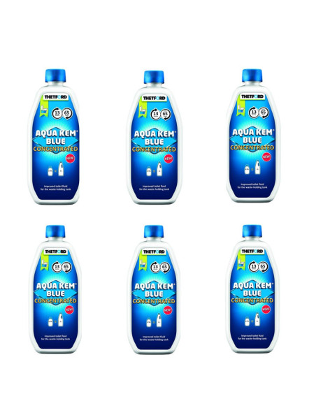 Pack 6 THETFORT Aqua-Kem Concentré Bleu Pour Toilette Portable Camping