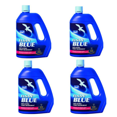 Pack 4 ELSAN Produit Sanitaire Bleu 2 Litres Pour Toilettes Chimiques