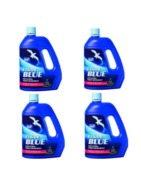 Pack 4 ELSAN Produit Sanitaire Bleu 2 Litres Pour Toilettes Chimiques
