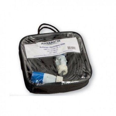 Pack ANTARION Rallonge Electrique 25m Pour Raccordement Borne + Adaptateur Femelle 230V CEE 50cm + HABA Rallonge Multiprise 1.5m