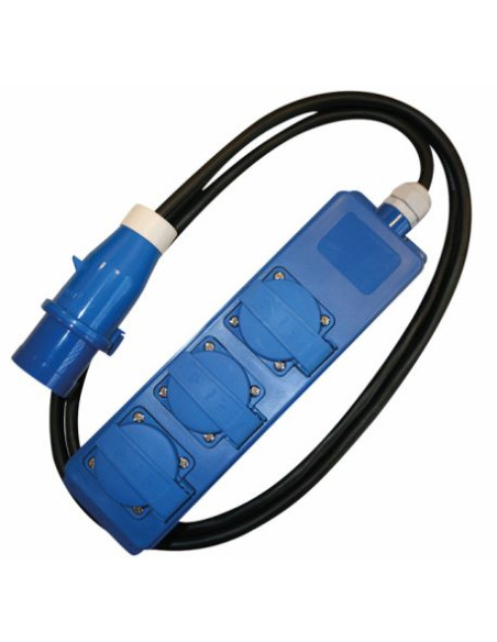 Pack ANTARION Rallonge Electrique 25m Pour Raccordement Borne + Adaptateur Femelle 230V CEE 50cm + HABA Rallonge Multiprise 1.5m