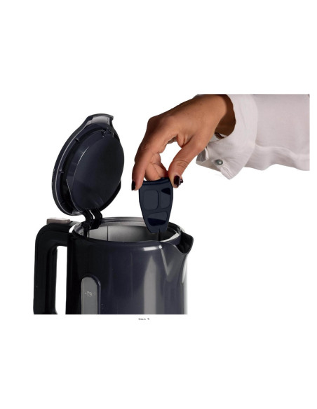 ARIETE Bouilloire Noire 1.7L 2200W Socle sans fil 360° Arrêt Automatique