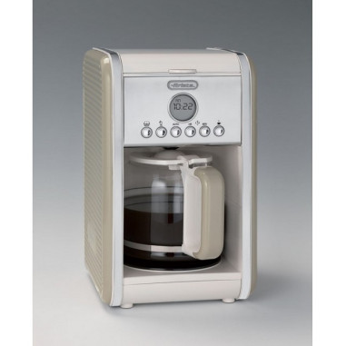 ARIETE Cafetière à Filtre 12 Tasses Vintage Programmable Beige