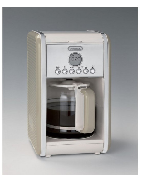ARIETE Cafetière à Filtre 12 Tasses Vintage Programmable Beige