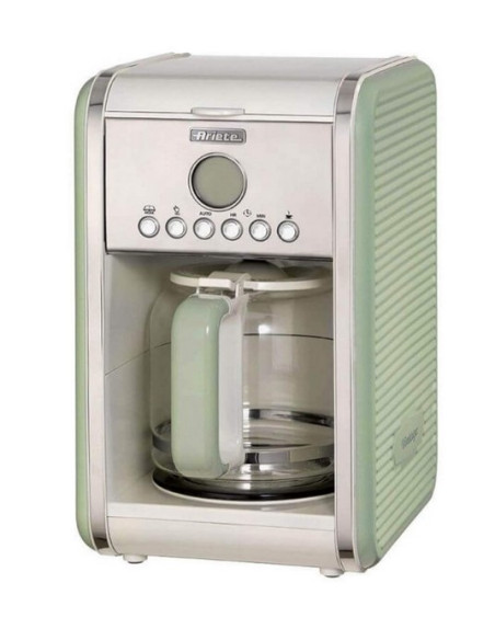 ARIETE Cafetière à Filtre 12 Tasses Vintage Programmable Vert