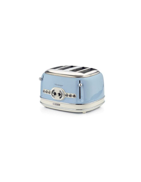 Pack ARIETE Bouilloire Electrique 1L Sans Fil 1630W + Grille-pain 4 Fentes 1600W Bleu Rétro