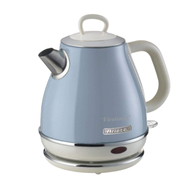 ARIETE Bouilloire Electrique 1L sans fil 1630W bleu Design Vintage Rétro