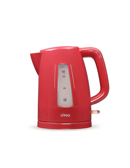 LIVOO Bouilloire Electrique Rouge 1.7L 2200W Filtre Anti-Calcaire