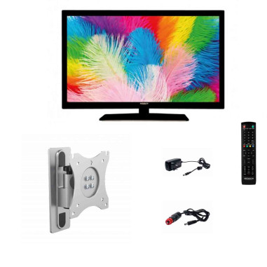 Pack ANTARION TV Led 22" 55 cm Full HD 12V + Support TV 180° Camping-Car Bateau Camion