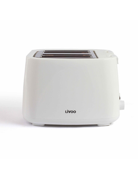 LIVOO Grille-Pain Toaster Blanc 750W 4 Fentes