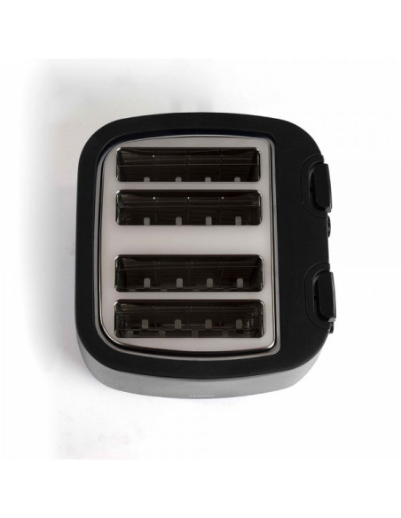LIVOO Grille-pain 4 Fentes 7 Positions Tiroir Ramasse-miettes Noir