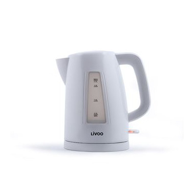 PACK LIVOO Bouilloire Electrique 1.7L 2200W Grille-Pain Toaster Blanc 750W 4 Fentes Thermostat Réglable