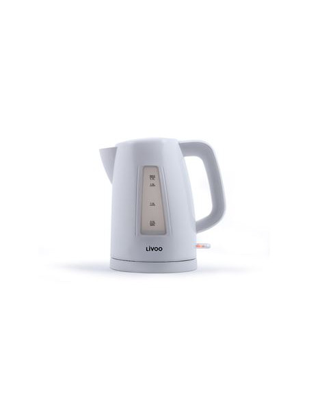 PACK LIVOO Bouilloire Electrique 1.7L 2200W Grille-Pain Toaster Blanc 750W 4 Fentes Thermostat Réglable