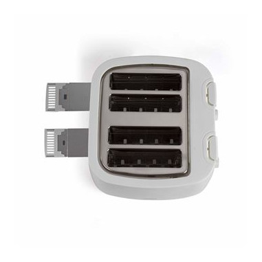 PACK LIVOO Bouilloire Electrique 1.7L 2200W Grille-Pain Toaster Blanc 750W 4 Fentes Thermostat Réglable